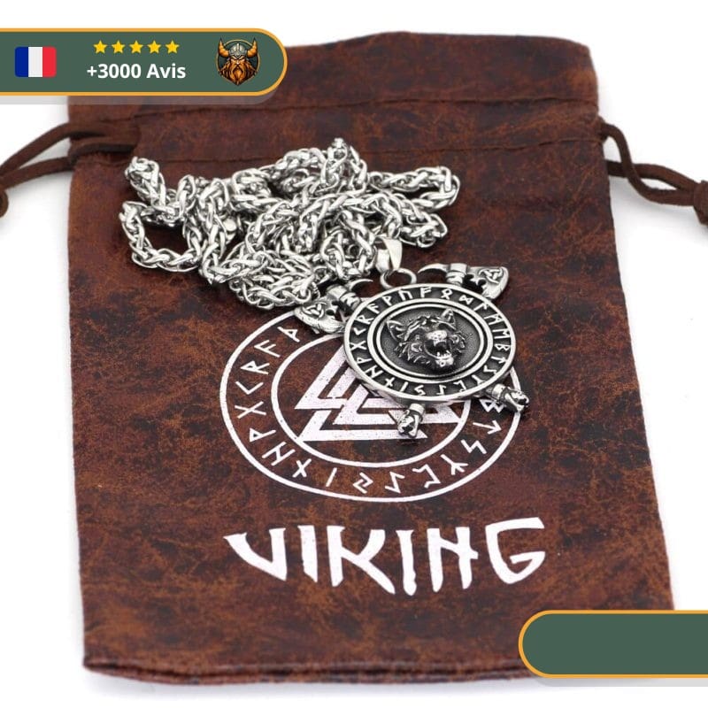 Collier Viking Loup Fenrir Et Runes – Image 2