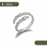 Bague Viking Serpent En Argent 925 Et Zirconium
