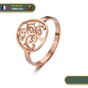 Bague Viking Arbre De Vie Or Rose