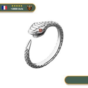Bague Viking Jormungand Aux Yeux Rouges