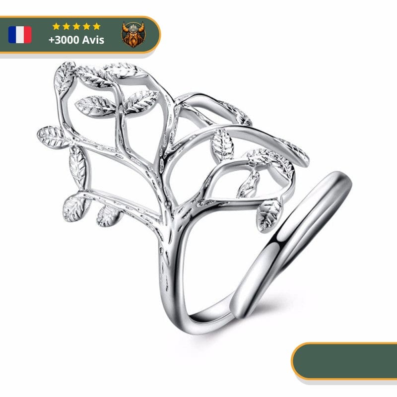 Bague Viking Arbre De Vie Spirituelle En Argent 925 Élégante