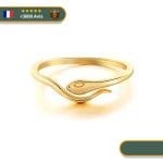 Bague Viking Serpent En Argent 925 Couleur Or