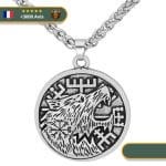 Collier Viking <br>Loup Fenrir Et Runes</br> Viking Shop