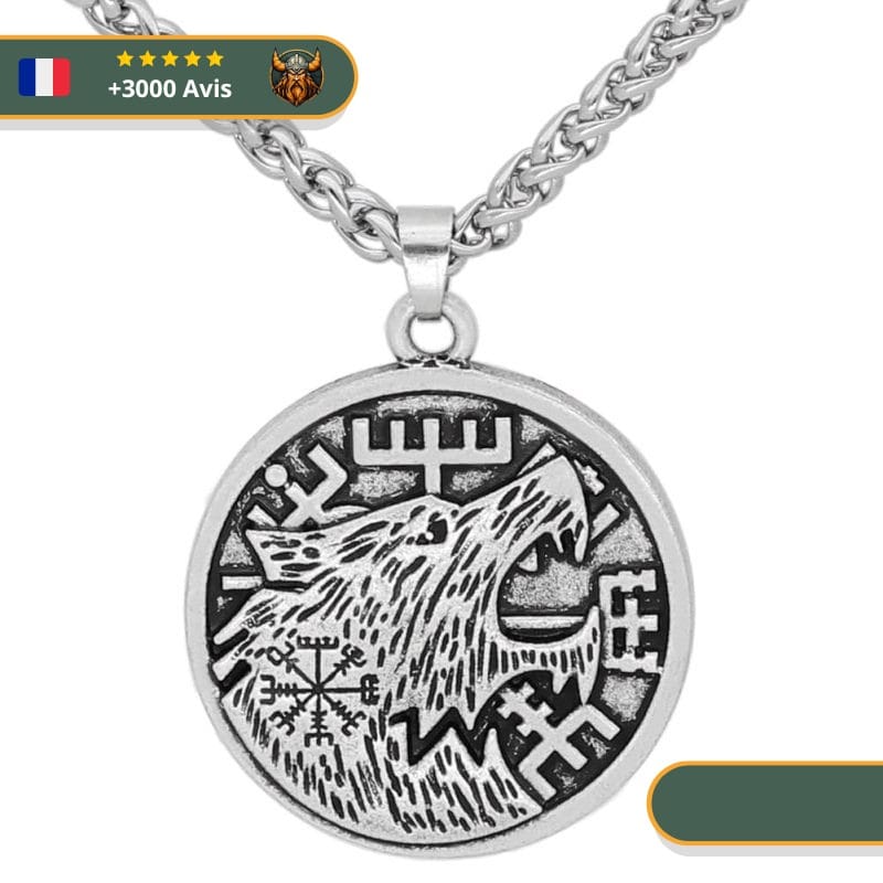 Collier Viking Loup Fenrir Et Runes Viking Shop