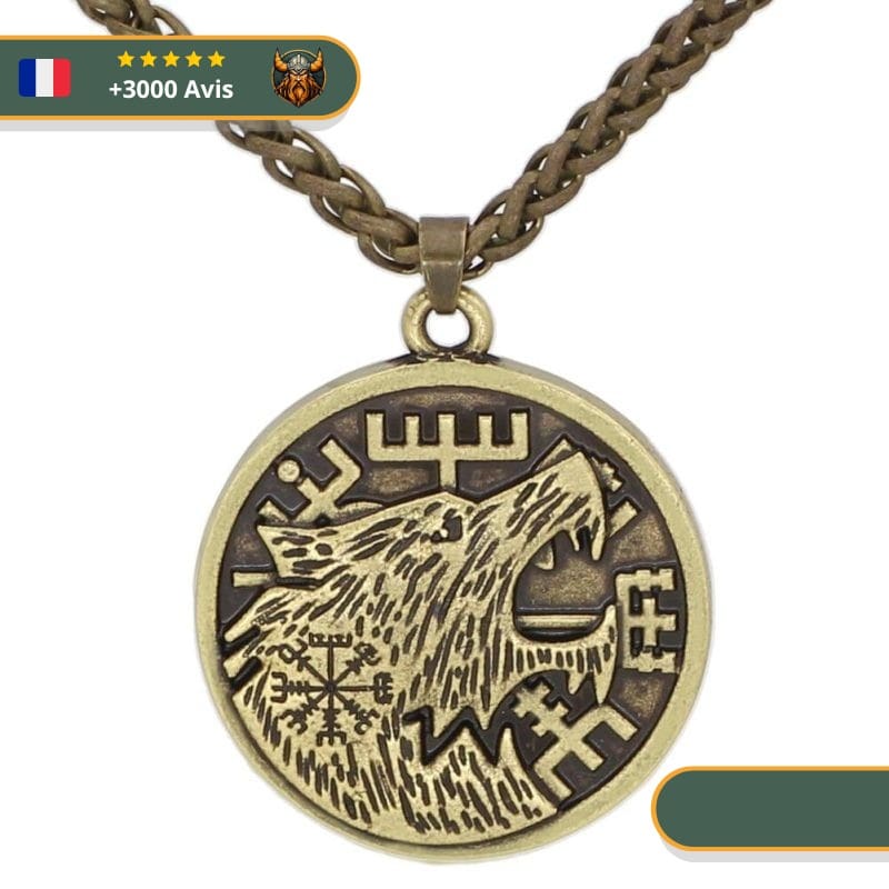 Collier Viking Loup Fenrir Et Runes Viking Shop