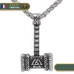 Collier Viking Marteau De Thor Et Valknut