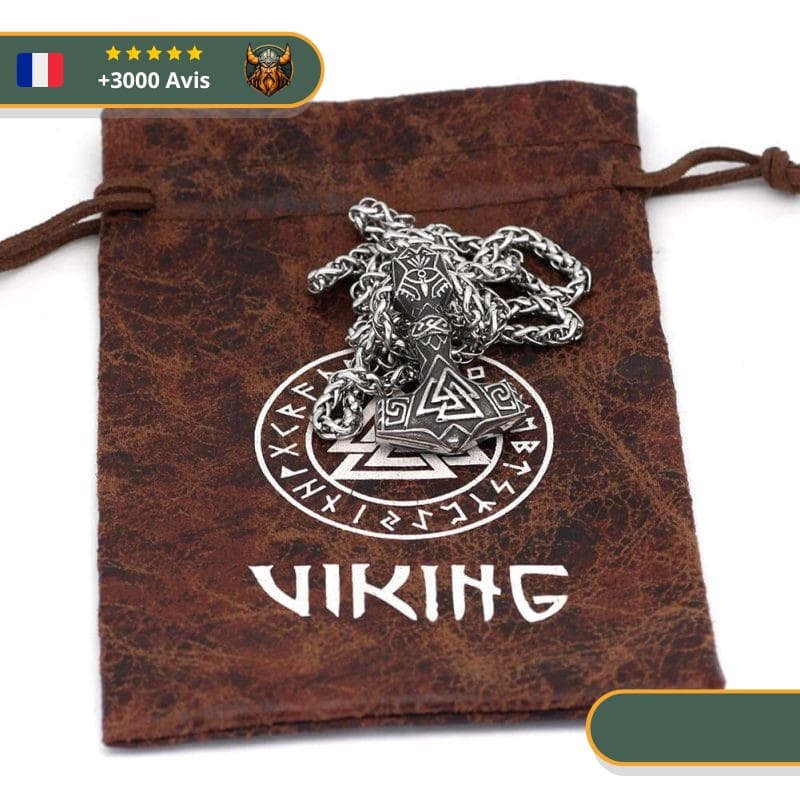 Collier Viking Marteau De Thor Et Valknut – Image 2