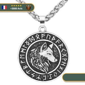 Collier Viking <br>Loup Fenrir Et Runes</br> Viking Shop