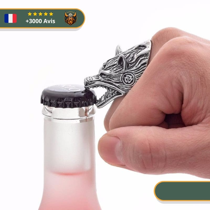 Bague Viking Tête de Fenrir & Ouvre-Bouteille Pratique et Respecté – Image 4