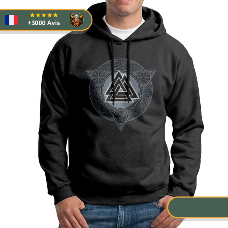 Sweat-shirt à capuche Valknut Viking Shop