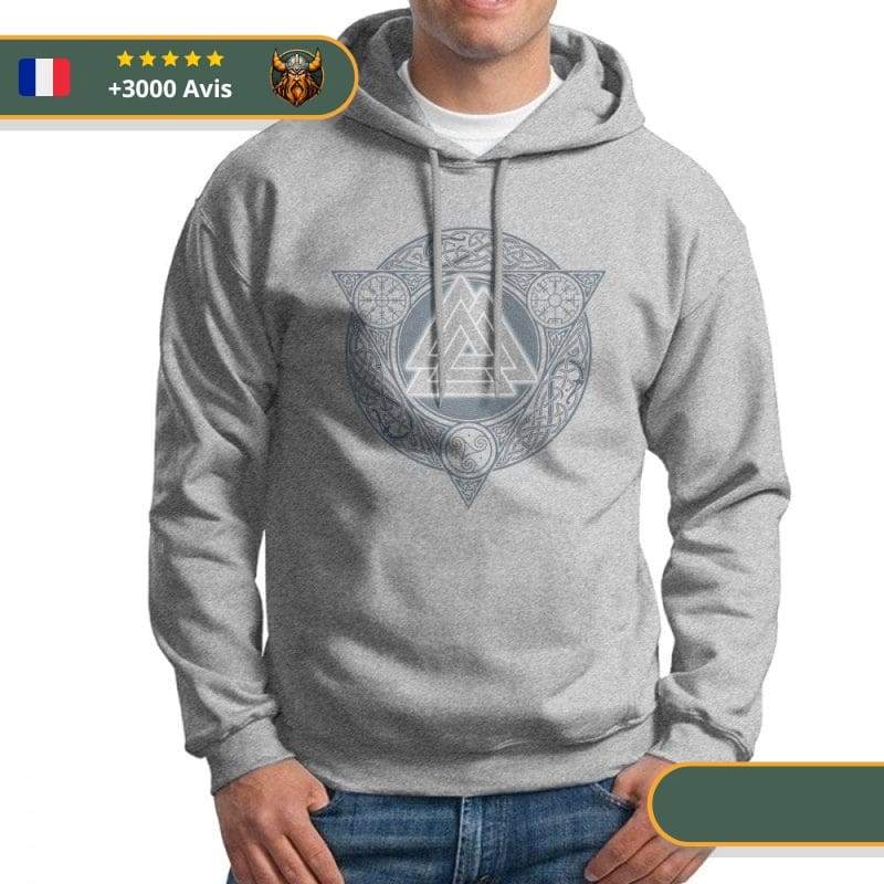 Sweat-shirt à capuche Valknut Viking Shop