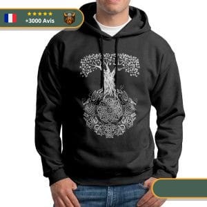 Sweat-shirt à capuche <br>Yggdrasil</br> Viking Shop