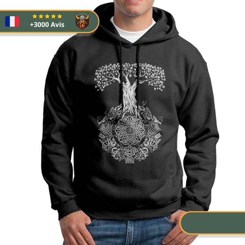 Sweat-shirt à capuche Yggdrasil Viking Shop