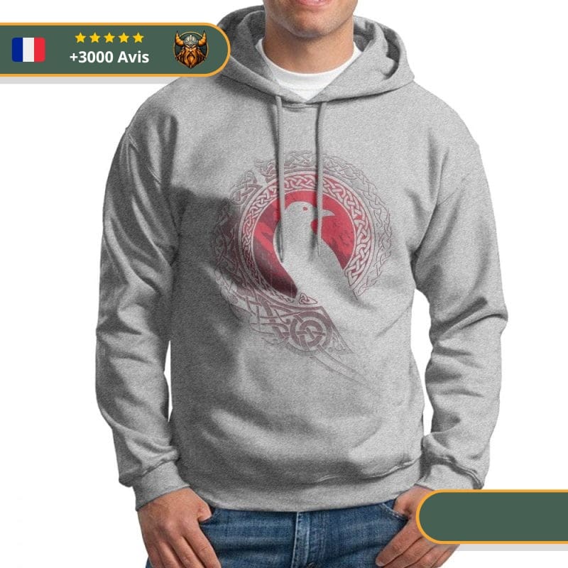 Sweat-shirt à capuche Hugin Viking Shop