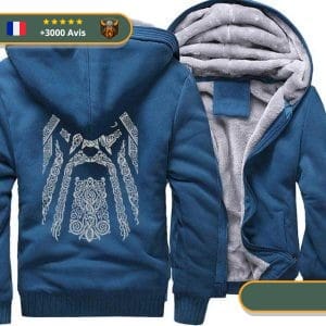 pull en laine viking bleu