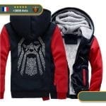 pull en laine viking rouge et bleu