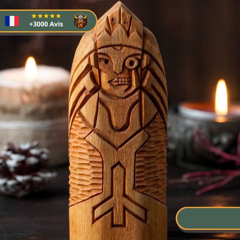 Statuette Viking en bois - Hel – Image 3