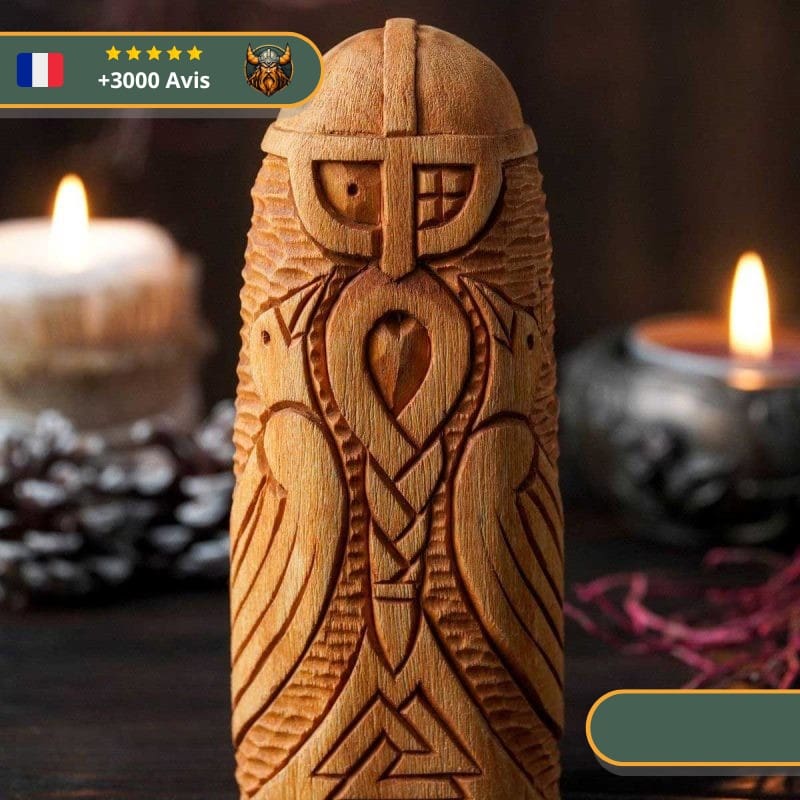Statuette Viking en bois - Odin – Image 3