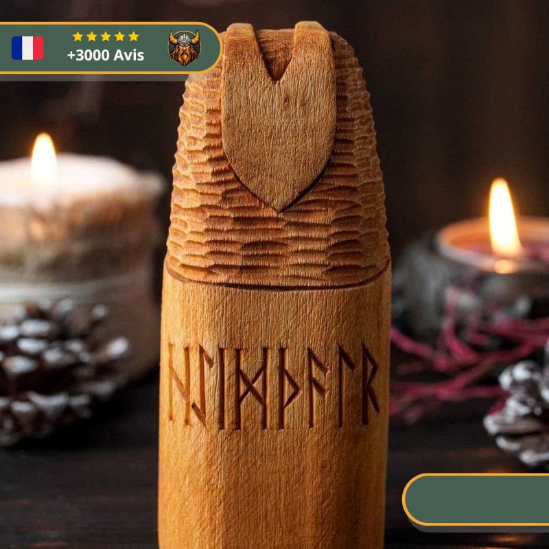 Statuette Viking en bois - Heimdal – Image 2