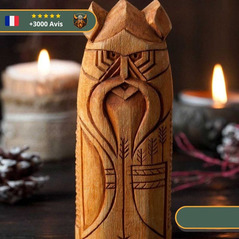 Statuette Viking en bois - Ull – Image 3