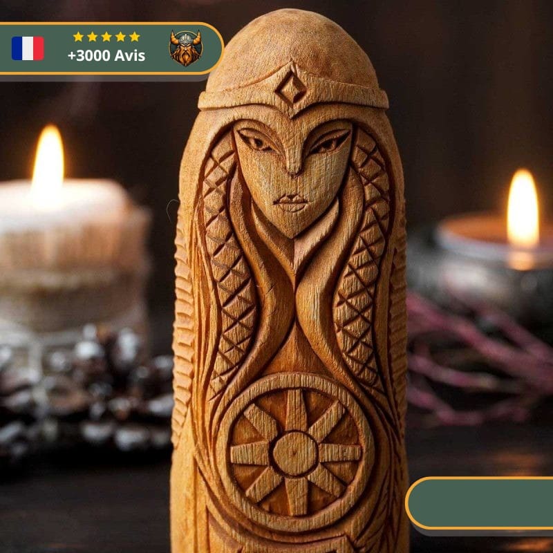 Statuette Viking en bois - Holda – Image 3