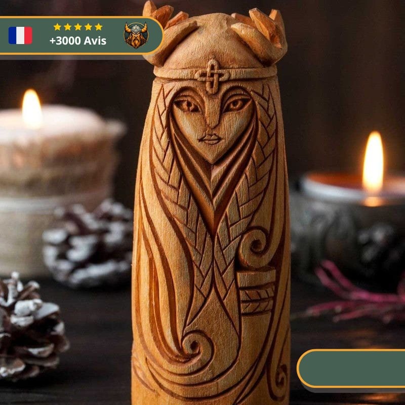 Statuette Viking en bois - Sif – Image 3