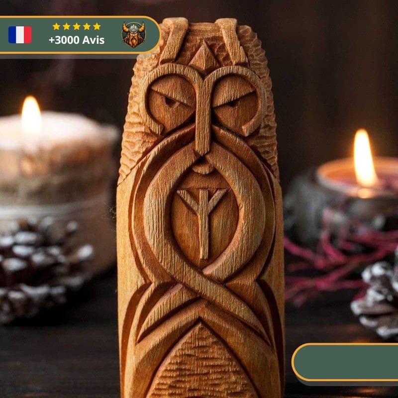 Statuette Viking en bois - Heimdal – Image 3