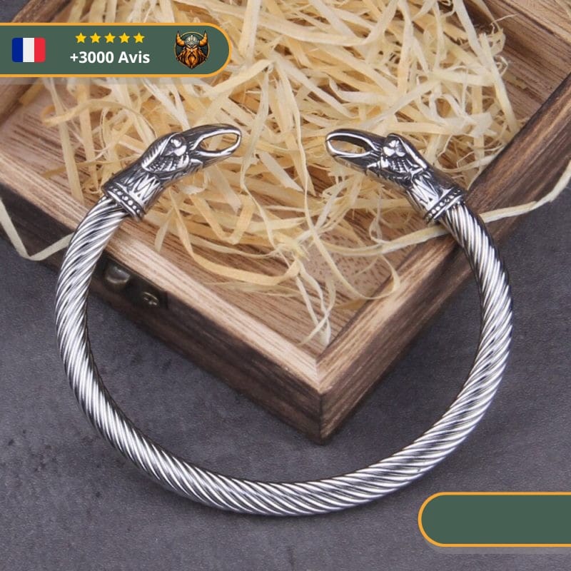 Bracelet Viking Hugin et Munin bec ouvert