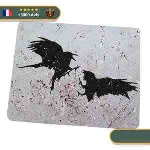 Tapis de souris viking combat des corbeaux