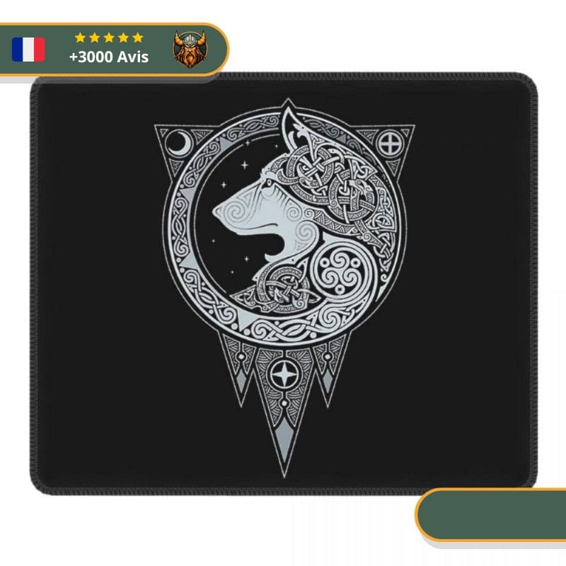 Tapis de souris viking loup des neiges