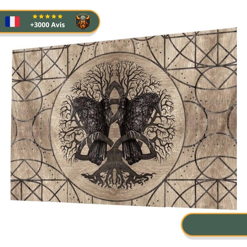 Tapis Mural Viking Arbre aux Corbeaux