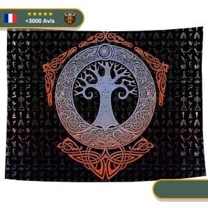 Tapis mural viking Arbre Monde