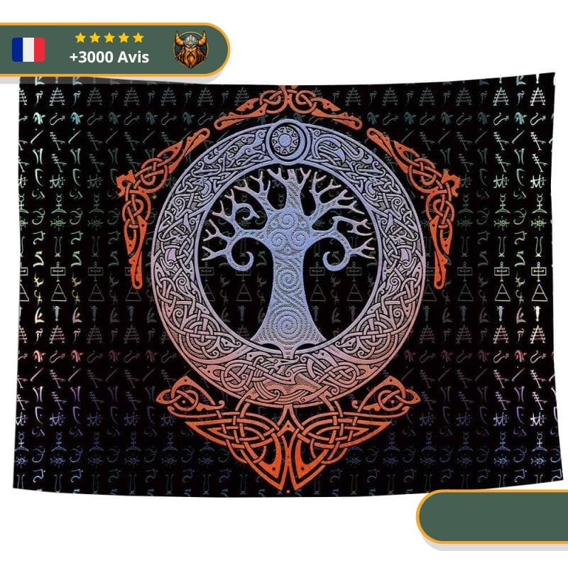 Tapis mural viking Arbre Monde