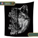 Tapis mural viking citation positive avec loup