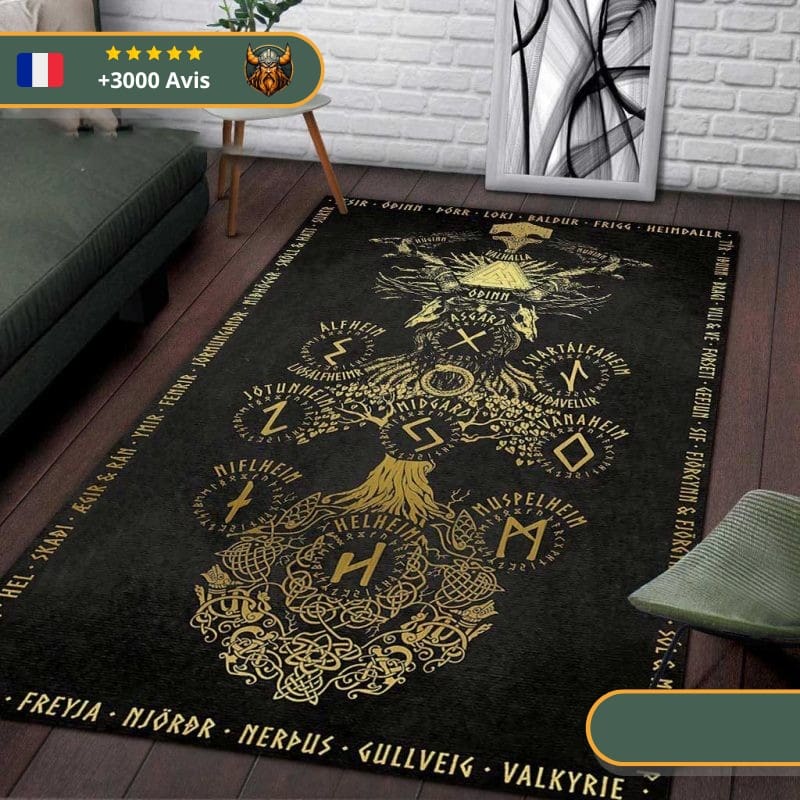 tapis viking neuf mondes or