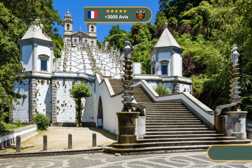 Escalier baroque du sanctuaire Bom Jesus do Monte à Braga, au nord du Portugal