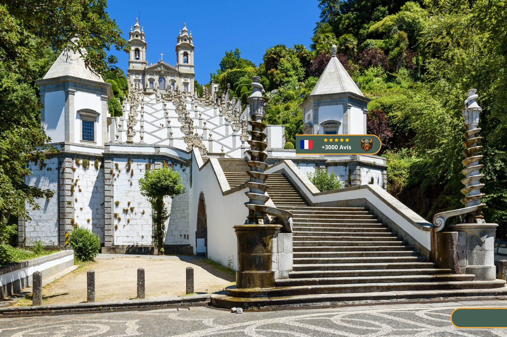 Escalier baroque du sanctuaire Bom Jesus do Monte à Braga, au nord du Portugal